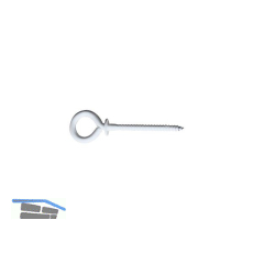 Ringschraube mit Holzgewinde gerade 4,4x 60 wei�-beschichtet mit Beffe