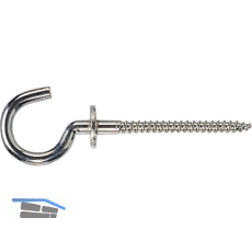 Gebogener Schraubhaken mit Holzgewinde 5,8x95 verzinkt-blau