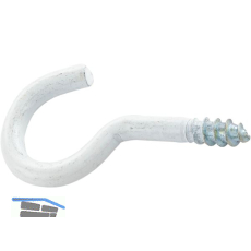 Schraubhaken mit Holzgewinde gebogen 3x30 wei�-beschichtet