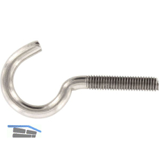 Schraubhaken mit metrischem Gewinde gebogen M 6x60 Edelstahl A2