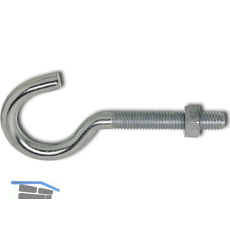 W�scheleinenhaken mit metrischem Gewinde M 8x90 verzinkt-blau mit Mutter