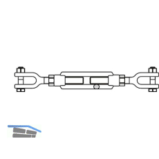 Spannschloss M16 verzinkt DIN 1480 mit 2 Gabeln