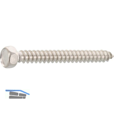 DIN7976C 6.3x 80 Edelstahl A2 Sechskantkopf-Blechschraube ~ISO1479