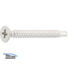 DIN7504O 4.2x 16 Phillips-KS Edelstahl A2 Senkkopf-Bohrschraube ~ISO15482