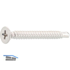 DIN7504O 4.8x 22 Phillips-KS Edelstahl A2 Senkkopf-Bohrschraube ~ISO15482