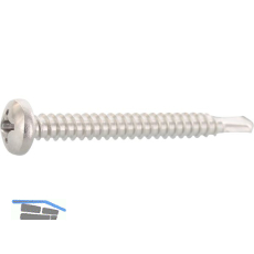 DIN7504N 3.5x 22 Phillips-KS Edelstahl A2 Linsen-Bohrschraube ~ISO15481