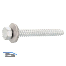 Fassadenschraube stumpf 6.3x 38 Edelstahl A2 Neoprensch. � 16 mm mit Zulassung