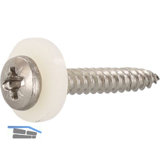 Fensterbankschraube 3.9x19 Pozidriv Kreuzschlitz Edelstahl A2 mit Polyamid-Sch.