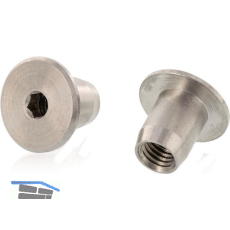 H�lsenmutter Flachkopf M 5x 9 Edelstahl 1.4305