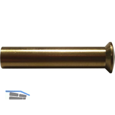 H�lsenmutter Linsenkopf mit Schlitz M4 x 25 Messing blank