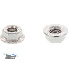 DIN6923 M 8 Edelstahl A2 Sechskantmutter mit Flansch