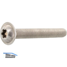 ISO7380-2 M 5x 16 TX25 Edelstahl A2 Linsenschraube Innensechsrund, Vollgewinde