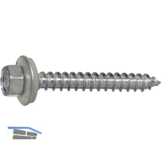 Fassadenbauschraube spitz 6.5x 50 verzinkt mit Neoprendichtscheibe � 16 mm