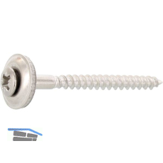 Spenglerschraube 4.5x 80 Pozidriv 2 Edelstahl A2 mit Dichtscheibe � 15mm vormont