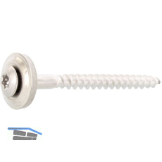 Spenglerschraube 4.5x 40 TX20 Edelstahl A2 mit Dichtscheibe � 15mm vormontiert