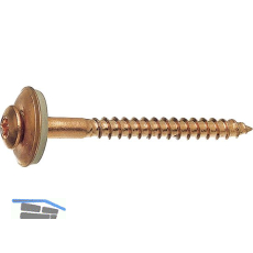 Spenglerschraube 4.5x 35 TX20 Edelstahl A2 verkupfert mit Dichtscheibe � 15mm