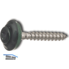 Spenglerschraube 4.5x 35 TX20 Edelstahl A2 Kopf beschichtet RAL6005 moosgr�n