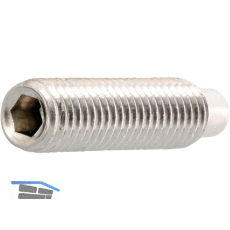 ISO4028 M 4x 12 Edelstahl A2 Gewindestift mit Zapfen Innensechskant (DIN915)
