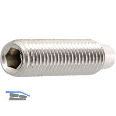 ISO4028 M 5x 16 Edelstahl A2 Gewindestift mit Zapfen Innensechskant (DIN915)