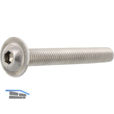 ISO7380-2 M 4x 8 Edelstahl A2-070 Linsenschraube mit Flansch und ISK