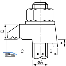 BEAM CLAMP BB1G12 Stahltr�gerklemme M12 Sphaeroguss feuerverzinkt mit Zulassung