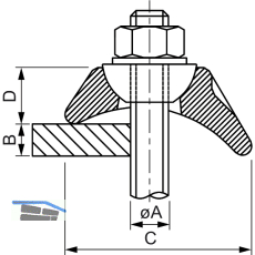 BEAM CLAMP BK1G08 Stahltr�gerklemme M 8 Sphaeroguss feuerverzinkt
