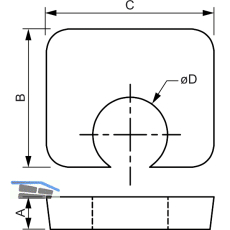BEAM CLAMP Distanzst�ck BF1G08 M 8 H= 4mm Stahl feuerverzinkt