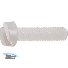 ~ISO1207 M 3x 16 PA 6.6 Polyamid natur Zylinderschraube mit Schlitz (~DIN84A)