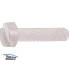 ~ISO1207 M 5x 40 PA 6.6 Polyamid natur Zylinderschraube mit Schlitz (~DIN84A)