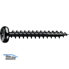 SPAX Halbrundkopf 4.0x 20 Vollgewinde Pozidriv 2 verzinkt schwarz mit Bewertung