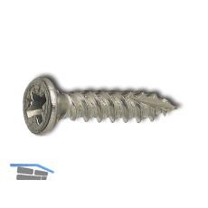 Spanplattenschraube Senkkopf 4.0x 20 Vollgewinde Doppelganggewinde verzinkt-blau