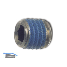 ISO4026 M 6x 4 Edelstahl A2 mit Tuflok-rundumbeschichtung (blau) (DIN913)