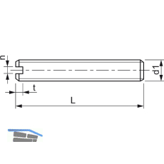 ISO4766 M 4x 6 Polyamid natur Gewindestift Schlitz, Kegelkuppe (DIN551)