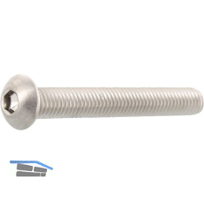 ISO7380-1 M 8x 25 Edelstahl A4-070 Linsenschraube mit Innensechskant