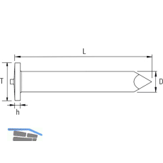 Isolierstift 3x100 Edelstahl 1.4301/1Spitze
