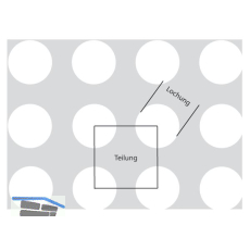 Aluminium-Lochblech Al99,5 (EN AW - 1050) H14 2000/1000/1,5 mm RG: 4,5-15 mm