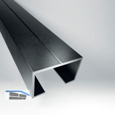 Aluminium Terrassenprofil 54,5 x 35,3 mm anthrazit matt, ungelocht