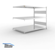 META Steck-Anbauregal 1025 x 1300 x 800 mm 3 Fachb�den 230 kg