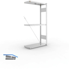META Steck-Anbauregal 1500 x 750 x 300 mm 3 Fachb�den 100 kg