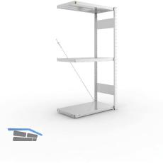 META Steck-Anbauregal 1500 x 750 x 400 mm 3 Fachb�den 100 kg