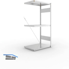 META Steck-Anbauregal 1500 x 750 x 500 mm 3 Fachb�den 100 kg