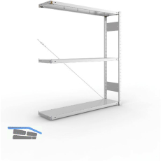 META Steck-Anbauregal 1500 x 1300 x 300 mm 3 Fachb�den 230 kg