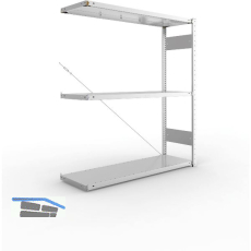 META Steck-Anbauregal 1500 x 1300 x 400 mm 3 Fachb�den 230 kg
