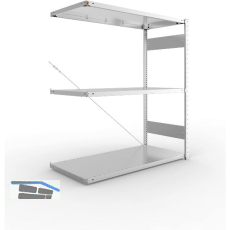 META Steck-Anbauregal 1500 x 1300 x 600 mm 3 Fachb�den 230 kg