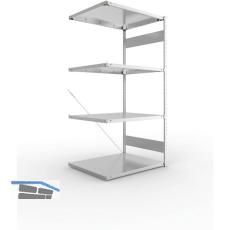 META Steck-Anbauregal 2000 x 1000 x 800 mm 4 Fachb�den 230 kg