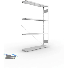 META Steck-Anbauregal 2000 x 1300 x 300 mm 4 Fachb�den 230 kg