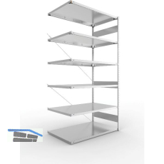 META Steck-Anbauregal 2500 x 1300 x 800 mm 6 Fachb�den 230 kg