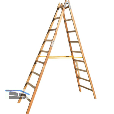 JUST Holz Stehleiter Sprossen=9 L�nge=2,86 m mit Gurt