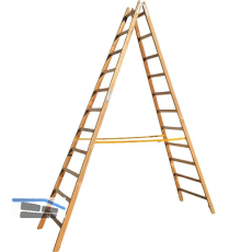 JUST Holz Stehleiter Sprossen=11 L�nge=3,46 m mit Gurt