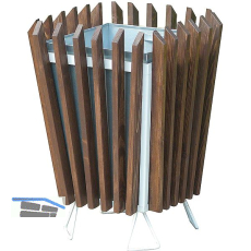 Abfallbeh�lter eckig Holz mit Blecheinlage 45 Liter